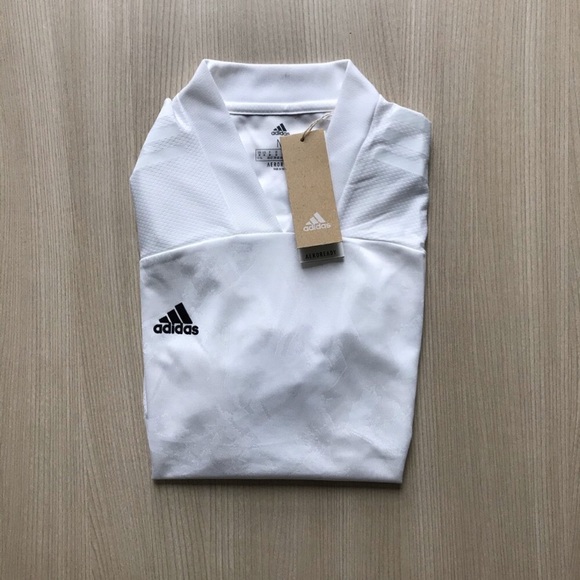 Adidas White Textured Breathable Active Top - Picture 2 of 9